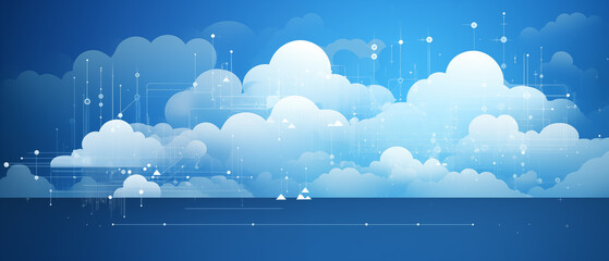 Blue Cloud Computing and Network Connections Concept Background