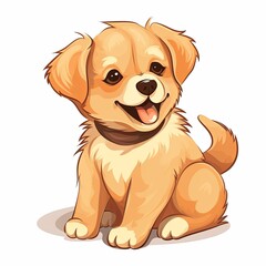 flat illustration of cute pleasant puppy