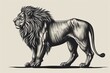 Majestic Lion Illustration in Black and White