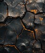 Cracked scorched earth with glowing fissures
