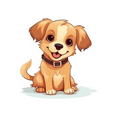 flat illustration of cute pleasant puppy