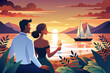 Envision a sunset sail along the coast, with gentle breezes and golden hues painting the sky as you toast to your love and future together