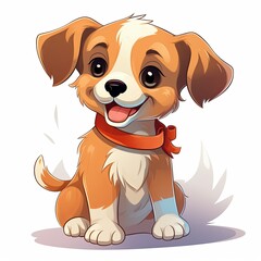 flat illustration of cute pleasant puppy