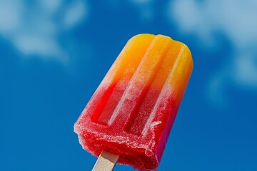 Wall Mural - Colorful popsicle against a blue sky background