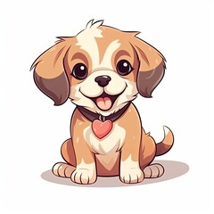 flat illustration of cute pleasant puppy