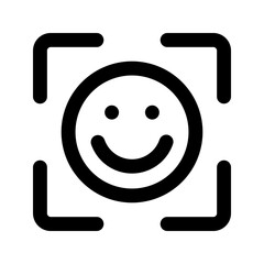Canvas Print - face id line icon