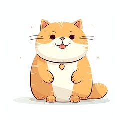 flat illustration of cute pleasant cat