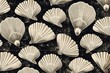 Sea shells repeated pattern backgrounds clam invertebrate.