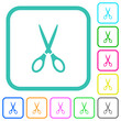 Scissors solid vivid colored flat icons