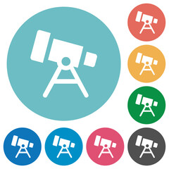 Sticker - Telescope solid flat round icons