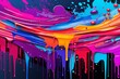 **Vibrant Graffiti Art Gradients: Alternative Music Video Set Bursting with Colors**