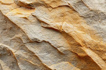 Sticker - Close up of rough and grainy texture of sandstone surfaces for background, showcasing its natural variations and earthy tones. 