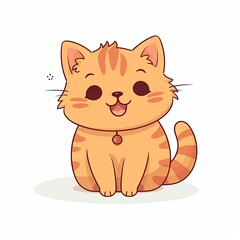 flat illustration of cute pleasant cat