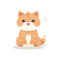 Wall Mural - flat illustration of cute pleasant cat