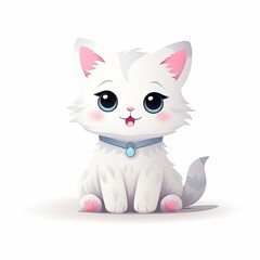 Wall Mural - flat illustration of cute pleasant cat