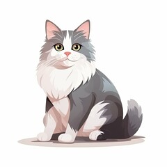 Wall Mural - flat illustration of cute pleasant cat