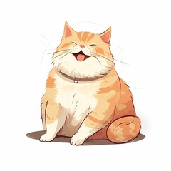 Wall Mural - flat illustration of cute pleasant cat