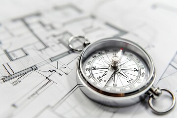 Drafting tools and blueprints on a desk. The tools of architectural craftsmanship and innovation.