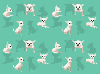  Dog Chihuahua White Coat Cartoon Cute Seamless Wallpaper Background