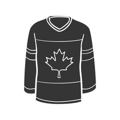 Wall Mural - Canada Shirt Icon Silhouette Illustration. Ice Hockey Vector Graphic Pictogram Symbol Clip Art. Doodle Sketch Black Sign.