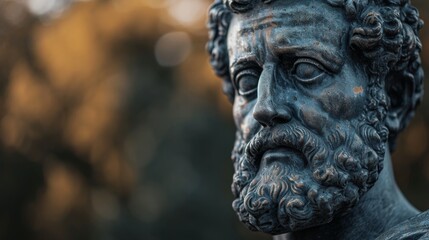 Sticker - Close-up of a classical statue with a blurred background