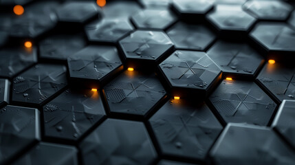 Wall Mural - abstract background black hexagon 3d wallpaper business background 