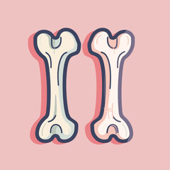 Two bones vector illustration clip art design