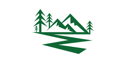 Wall Mural - creative mountain logo design, outdoor, adventure, logo design template, symbol, icon, vector, creative idea.