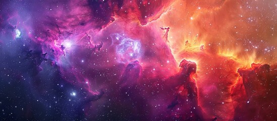 Wall Mural - revealing a stunning view of a vibrant and mesmerizing galaxy filled with twinkling stars and ethere