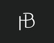 alphabet letters HB monogram icon logo