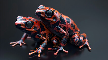 Poster - Genetically-Engineered Amphibian Hybrid Creature on Isolated Background,Cinematic 3D Render with Style