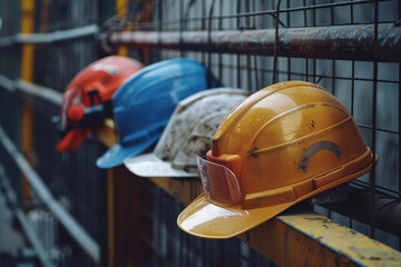 Wall Mural - construction worker in construction site, construction worker, workers at work