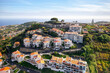 Aerial view of Modern villa homes on the hill top in Funchal city, Madeira Island.