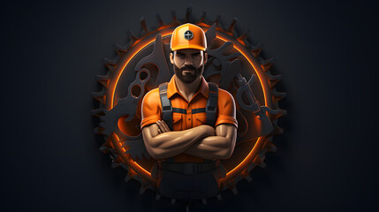 Canvas Print - Drill mechanic icon 3d