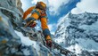 © NEW - A mountain climber scales a steep rock face.