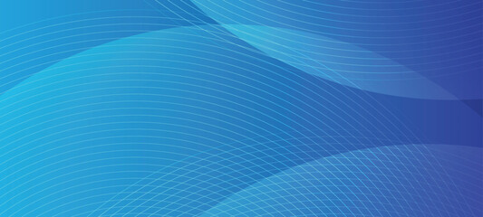 Wall Mural - abstract blue banner background with dynamic wave line for futuristic concept