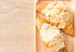 croissant with cream and almonds