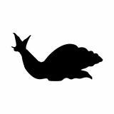 Fototapeta Koty - black silhouette of a walking snail