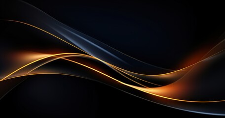 abstract background with golden lines on black
