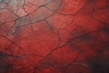 A Red Cracked Surface With Black Lines