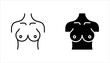 Boob vector icon set, breast symbol. Modern, vector illustration on white background