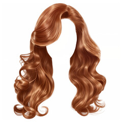 fashionable long brown woman hair wig png