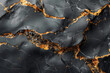 Black marble background with golden veins. Created with Ai