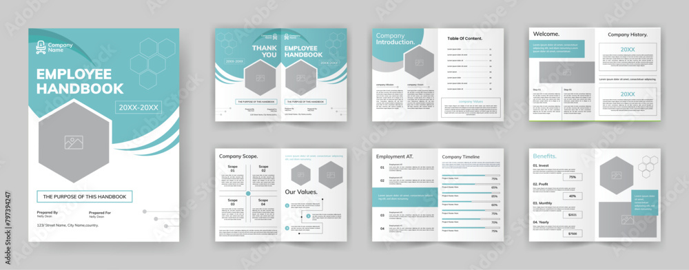 HR Employee Handbook Brochure Template. Welcome Company Handbook ...