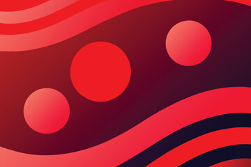 Wall Mural - Abstract Red waves geometric circle background. Modern background design. gradient color. Fluid shapes composition. Fit for presentation design