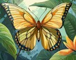 illustration of a large tropical butterfly