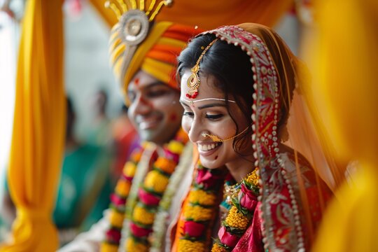 Indian wedding - bride and groom.