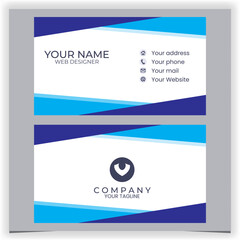 Wall Mural - Geometric blue business card template design
