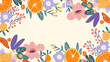 Citrus and Floral Illustrated Border Design