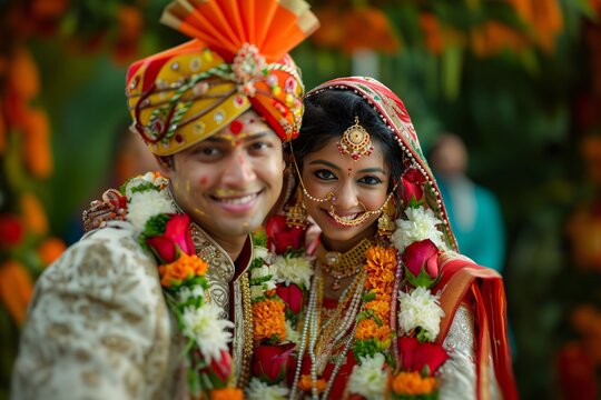 Indian wedding - bride and groom.